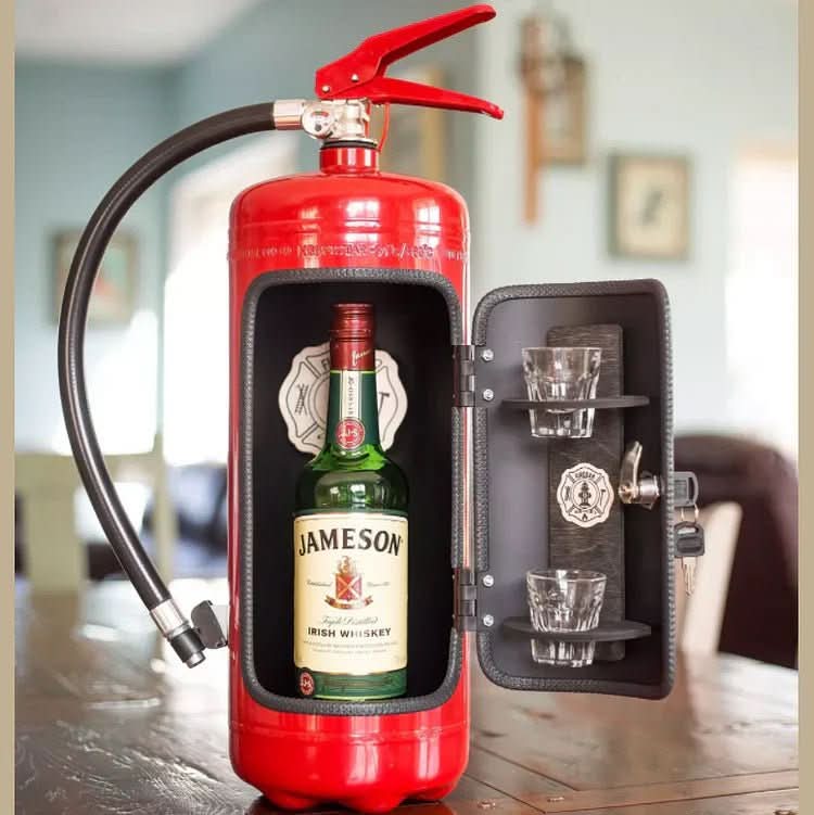 Skanto | Hidden Minibar in Fire Extinguisher Design for Stylish Drink Storage