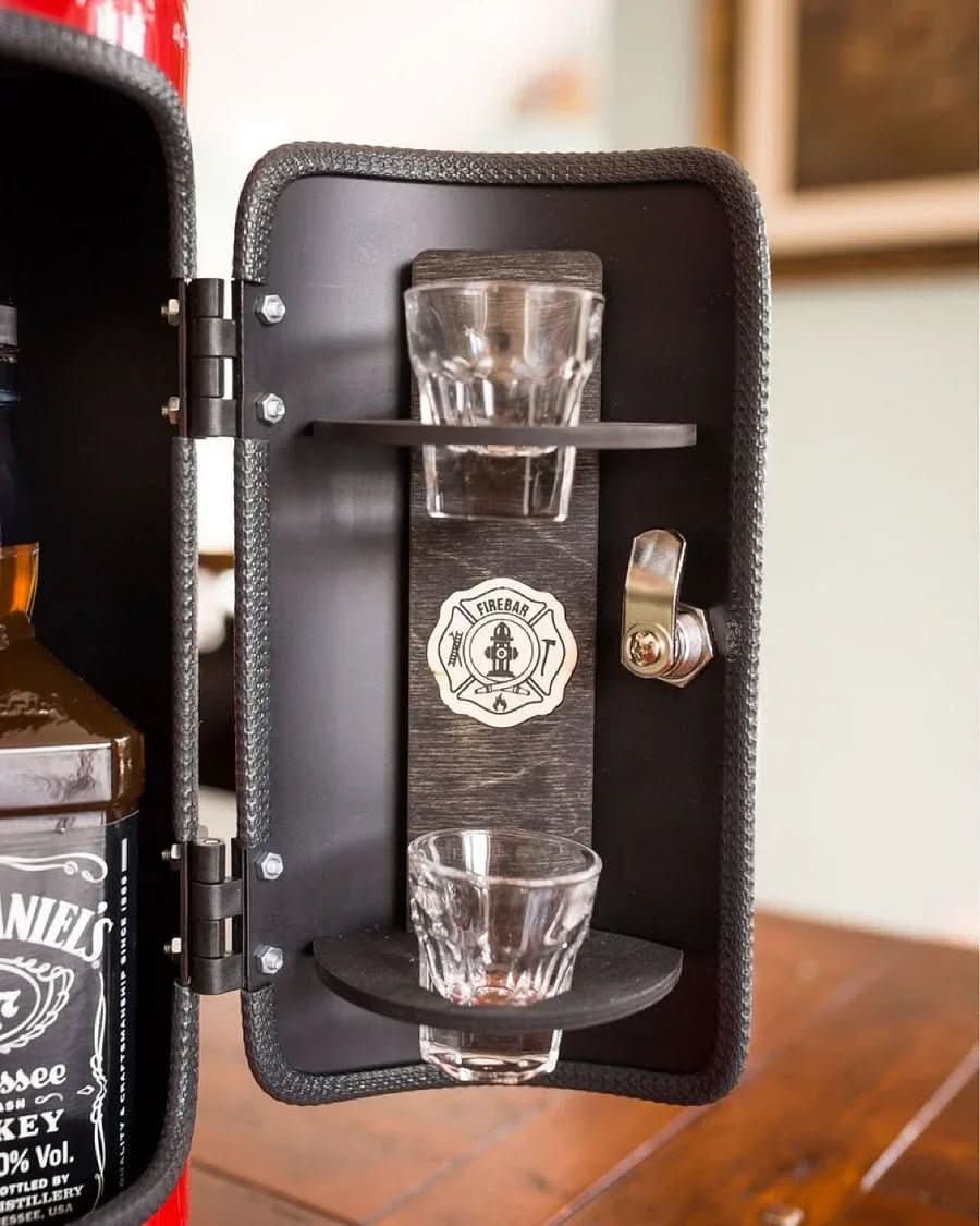 Skanto | Hidden Minibar in Fire Extinguisher Design for Stylish Drink Storage