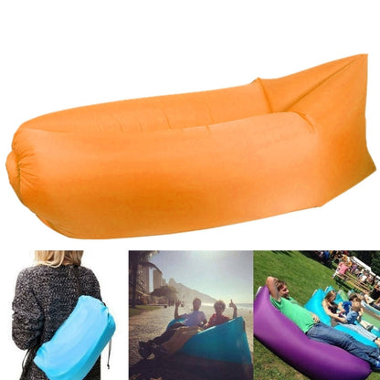Sandsberg | Inflatable Lounger Polyester Fabric Compression Air Cushion Sofa for Beach / Travel / Hospitality / Fishing, Size: 185cm x 75cm x 50cm, Standard Quality (Orange)