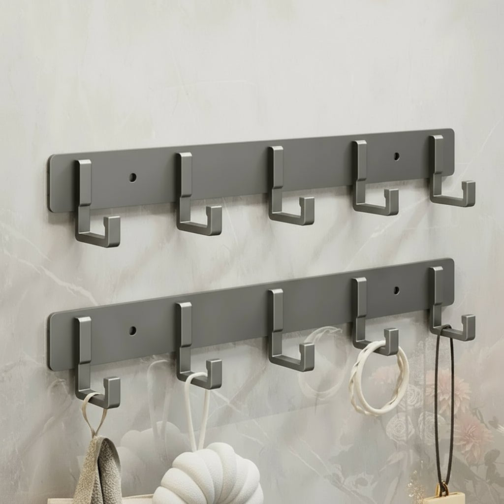 Skanto | Sturdy Wall Coat Rack with Black Hooks for Stylish Organization