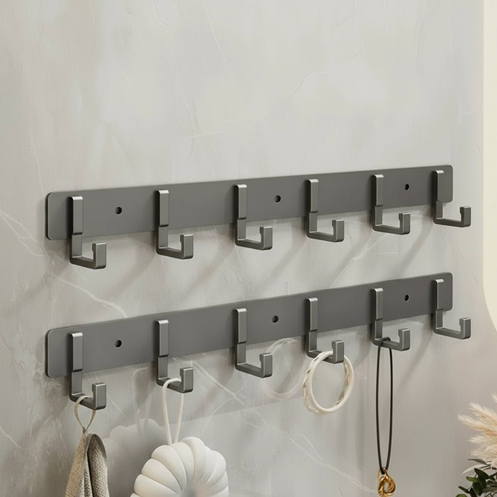 Skanto | Sturdy Wall Coat Rack with Black Hooks for Stylish Organization