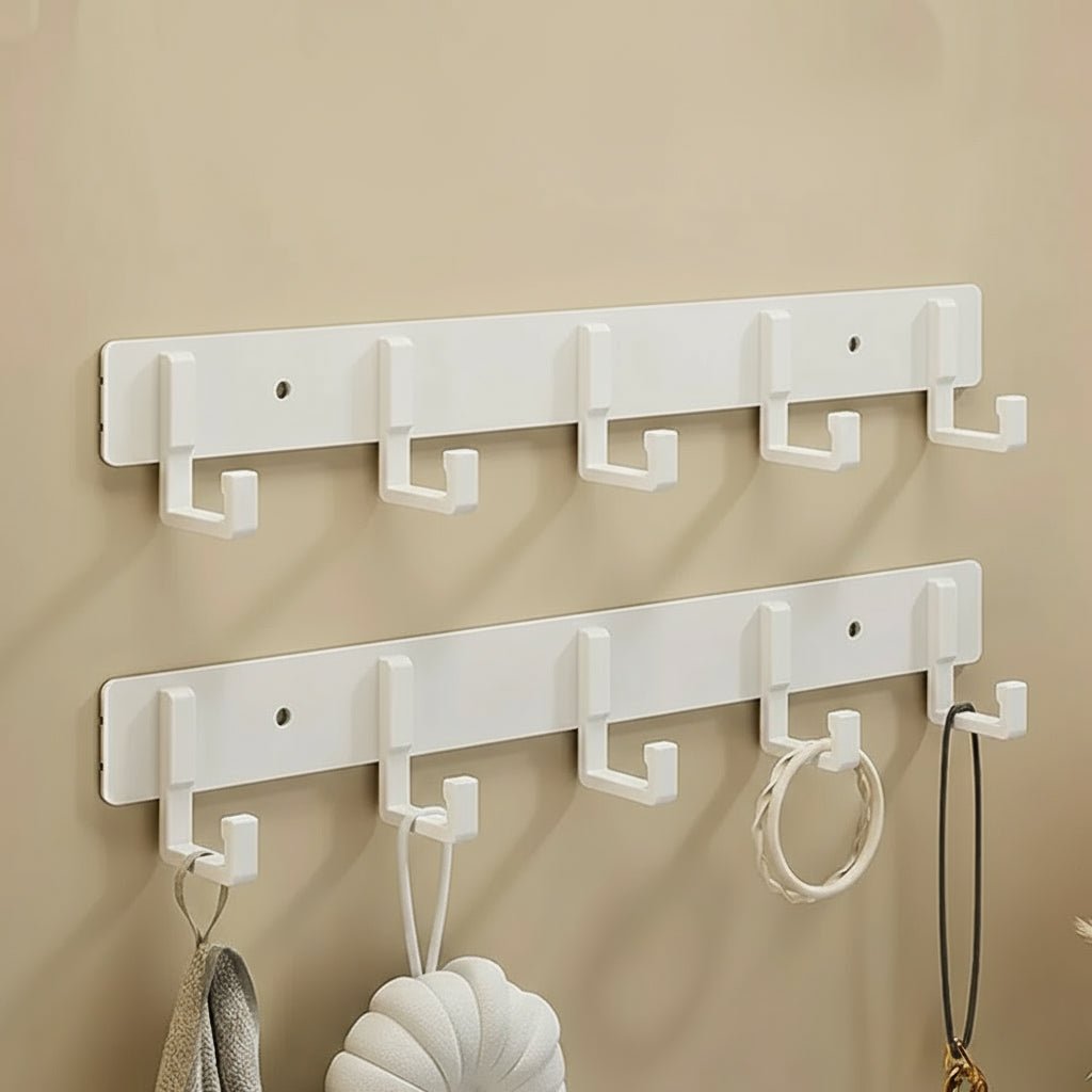 Skanto | Sturdy Wall Coat Rack with Black Hooks for Stylish Organization