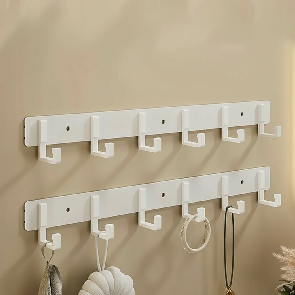 Skanto | Sturdy Wall Coat Rack with Black Hooks for Stylish Organization