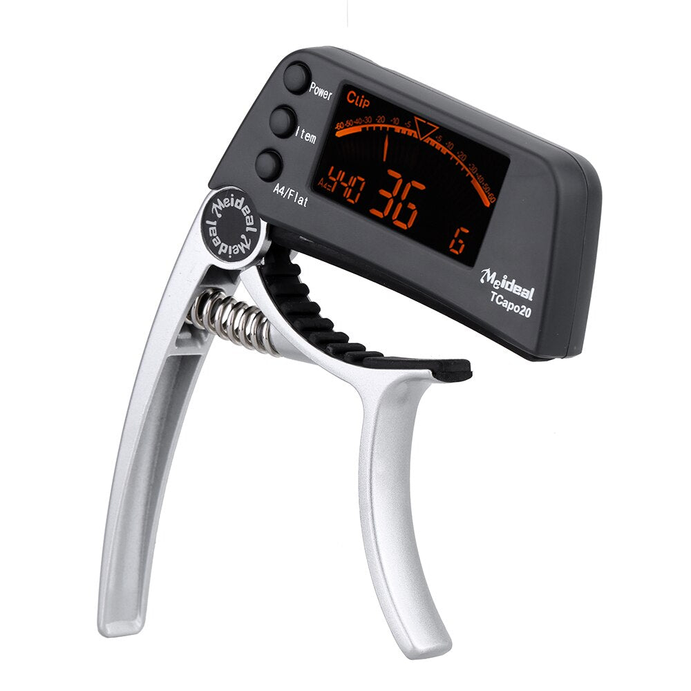 Capo & Tuner „TuneGrip“ – 2-in-1 Guitar Accessory with LCD Screen