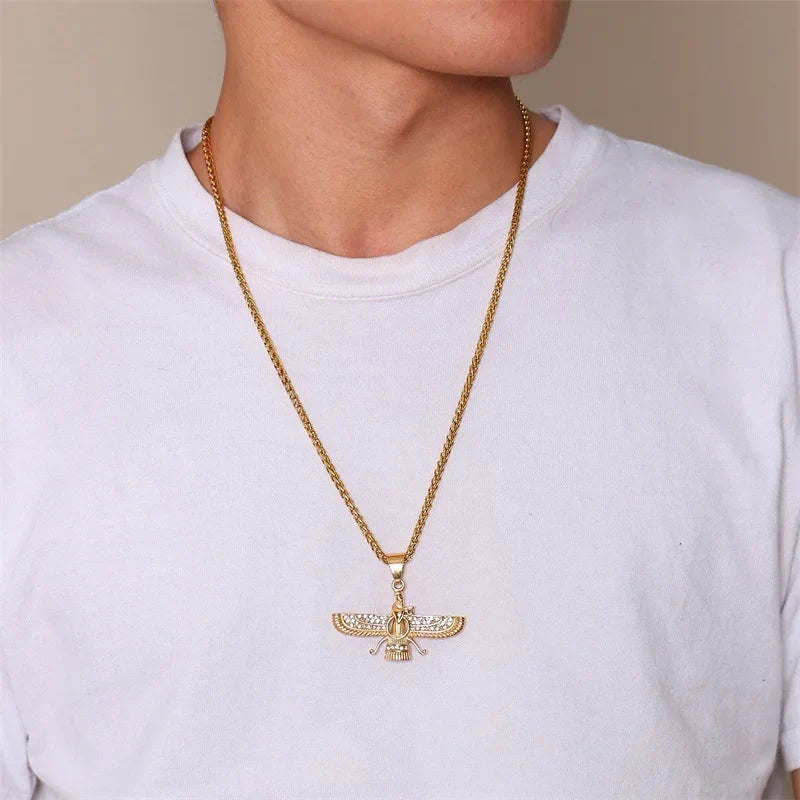 BowLift | Rhinestone Ahura Mazda Zoroastrian Pendant Necklace