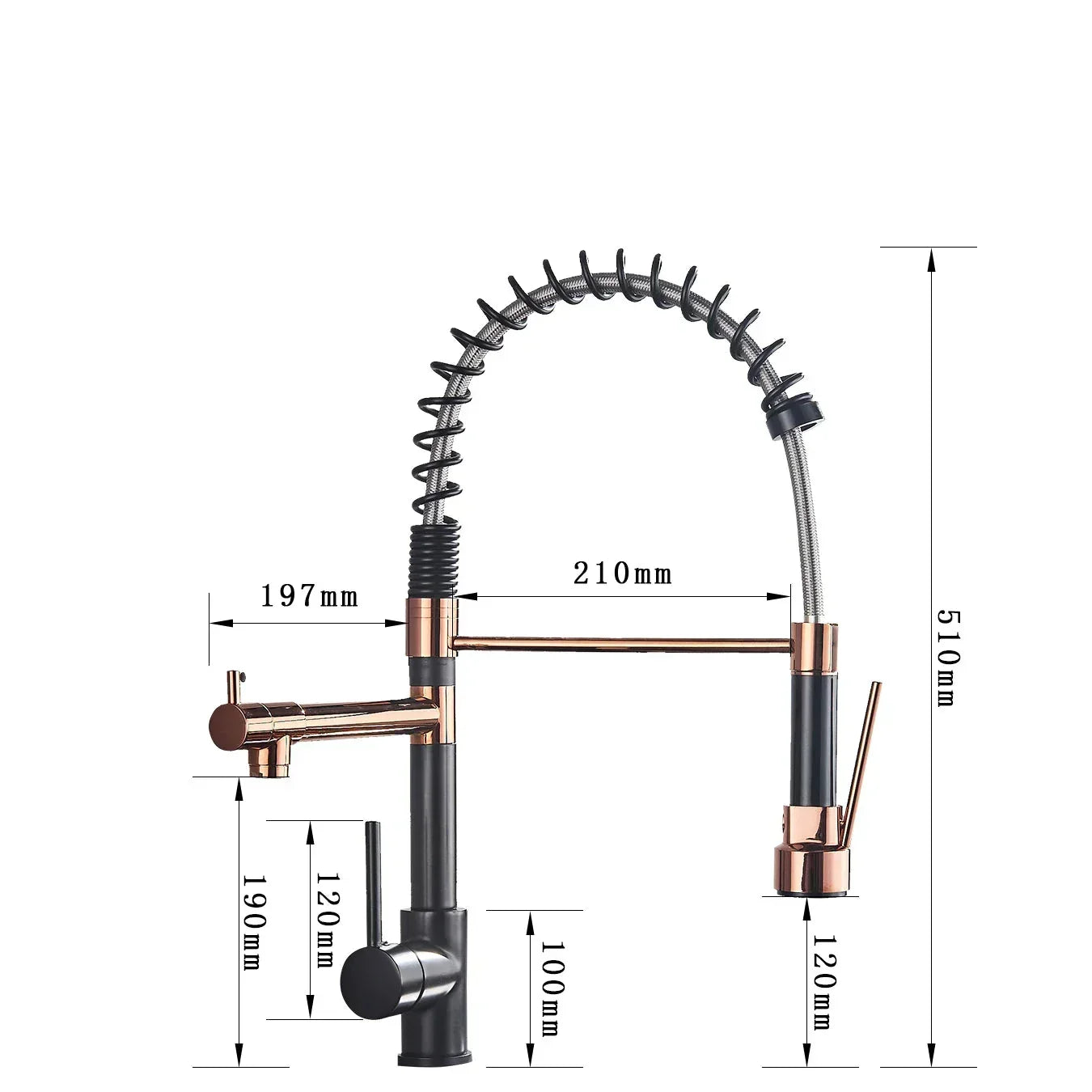 Pull-out Faucet with Double Spout – Flexible Faucet for Sinks, High Pressure, Swivel, Ideal for Modern Kitchens, Easy Installation | Karnz