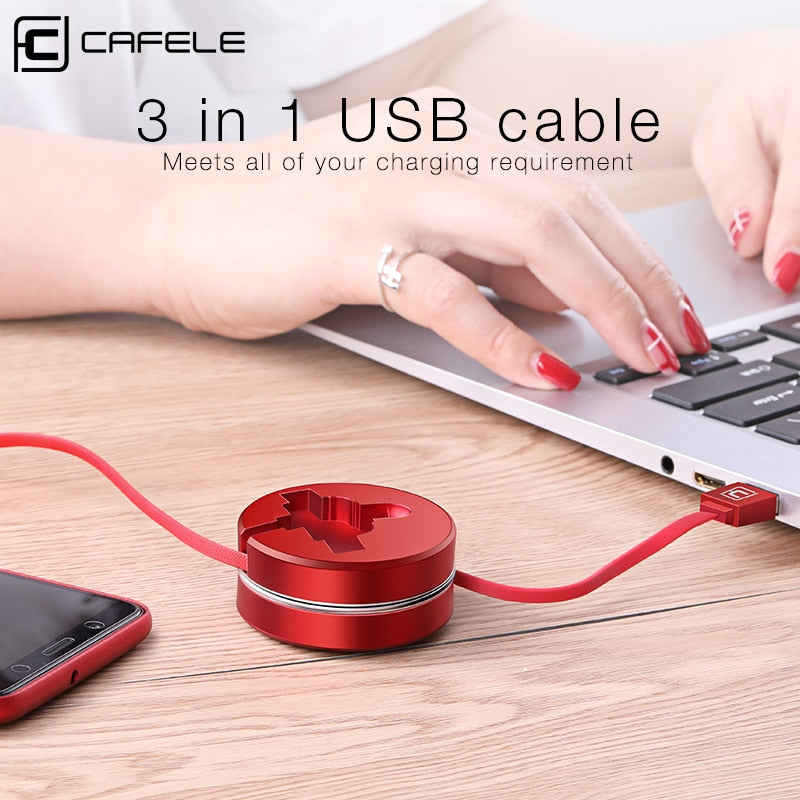 3 in 1 retractable charging cable | Brehn