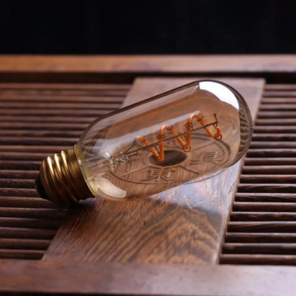 Skanto | Dimmable Vintage LED Bulb (3W, E27 Base) - Gold Spiral Filament for Chandeliers & Decorative Lighting