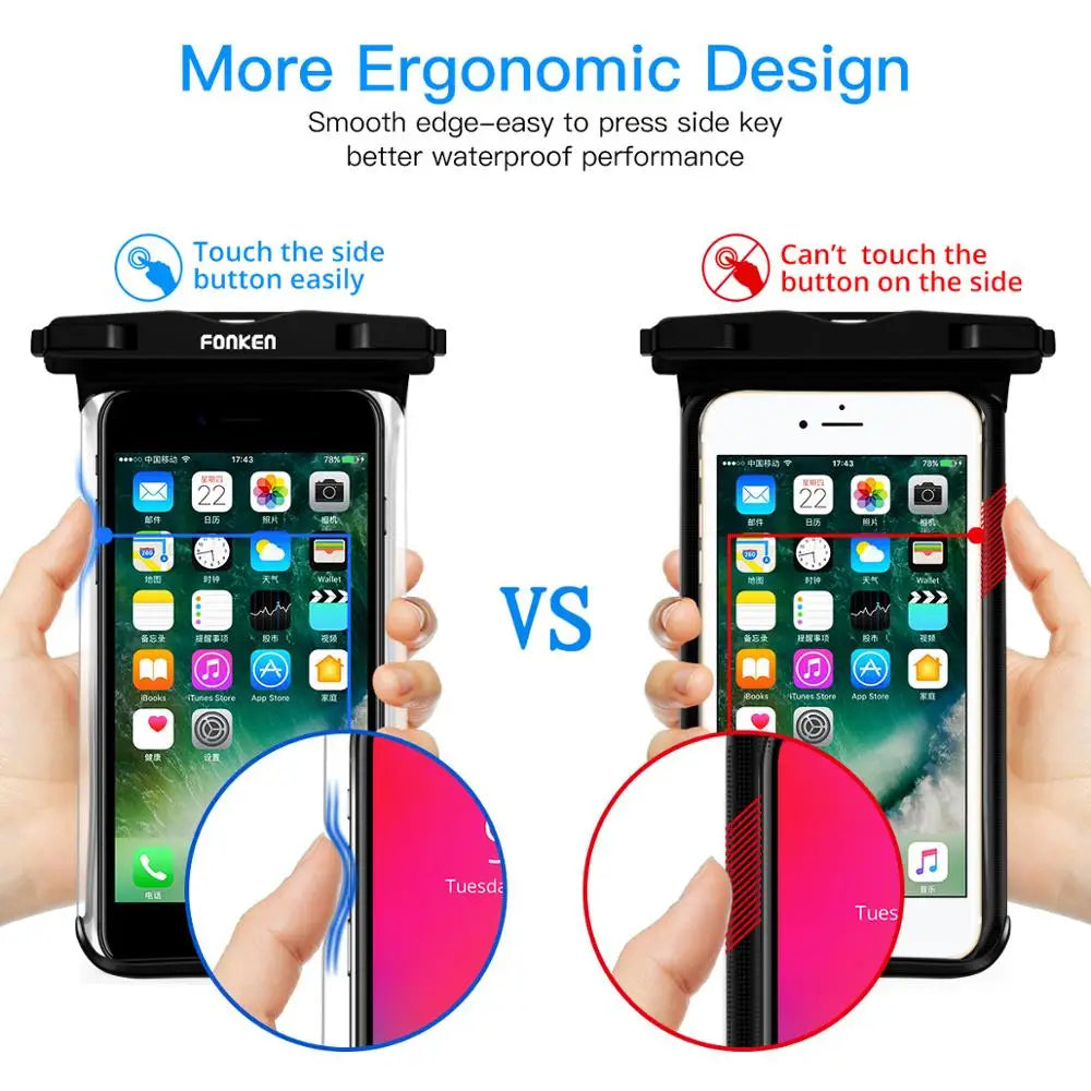 BowLift | Waterproof Smartphone Case DryVault | Full View Design | Side Accessible | With Carrying Strap