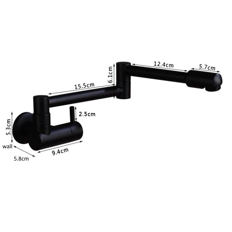 Skanto | Wall-Mounted Foldable Chrome Pot Filler Faucet