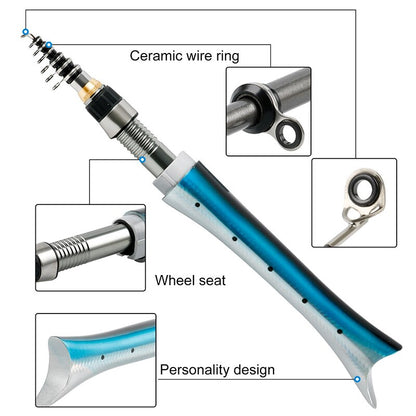 BowLift | Mini Fish Shaped Collapsible Fishing Rod Pole