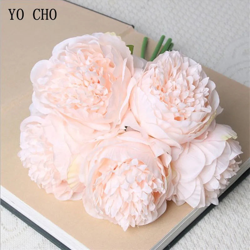 Skanto | Large Peony Silk Flower Bouquet Set
