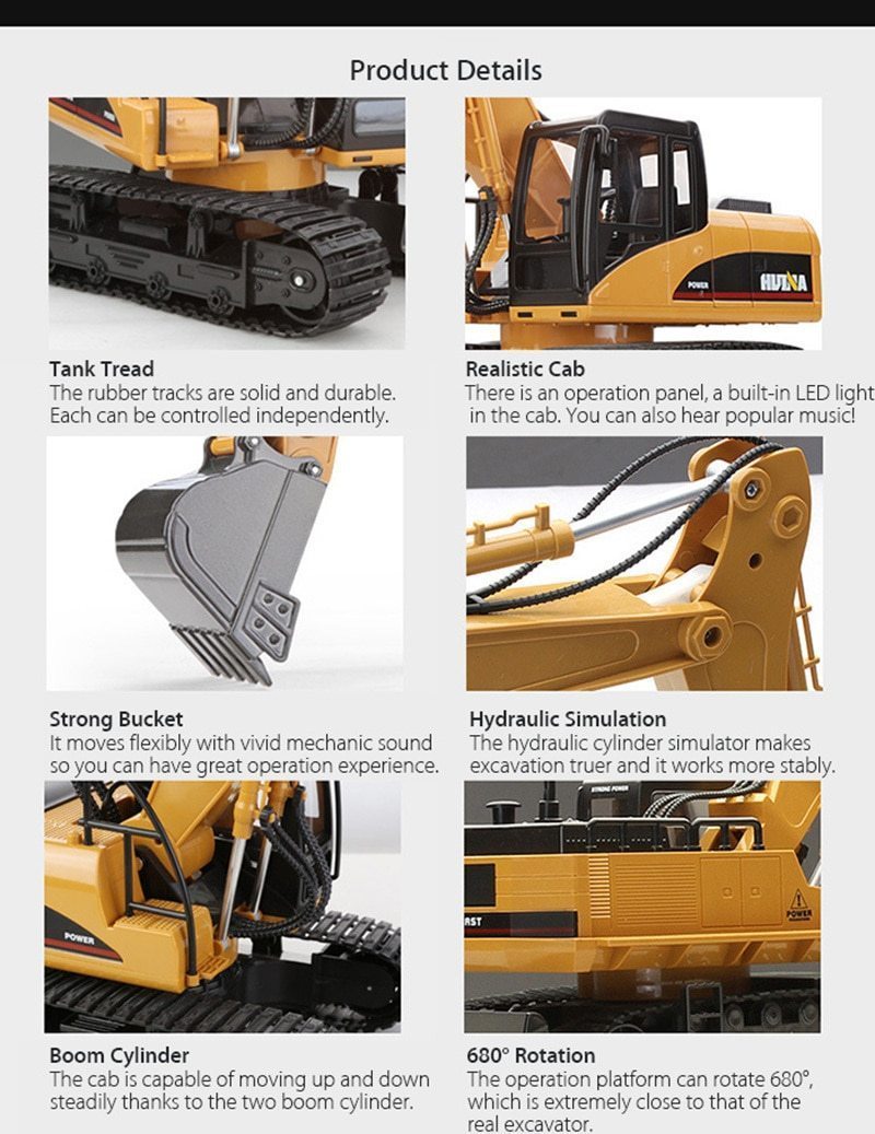 Skanto | RC Excavator Caterpillar Remote Controlled Construction Toy
