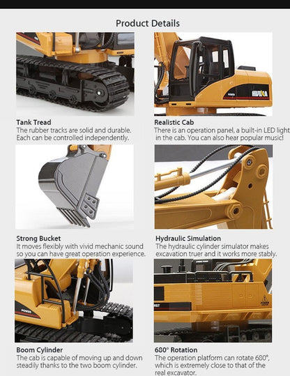 Skanto | RC Excavator Caterpillar Remote Controlled Construction Toy