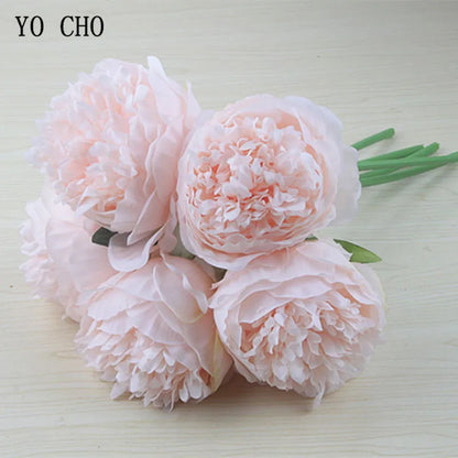 Skanto | Large Peony Silk Flower Bouquet Set