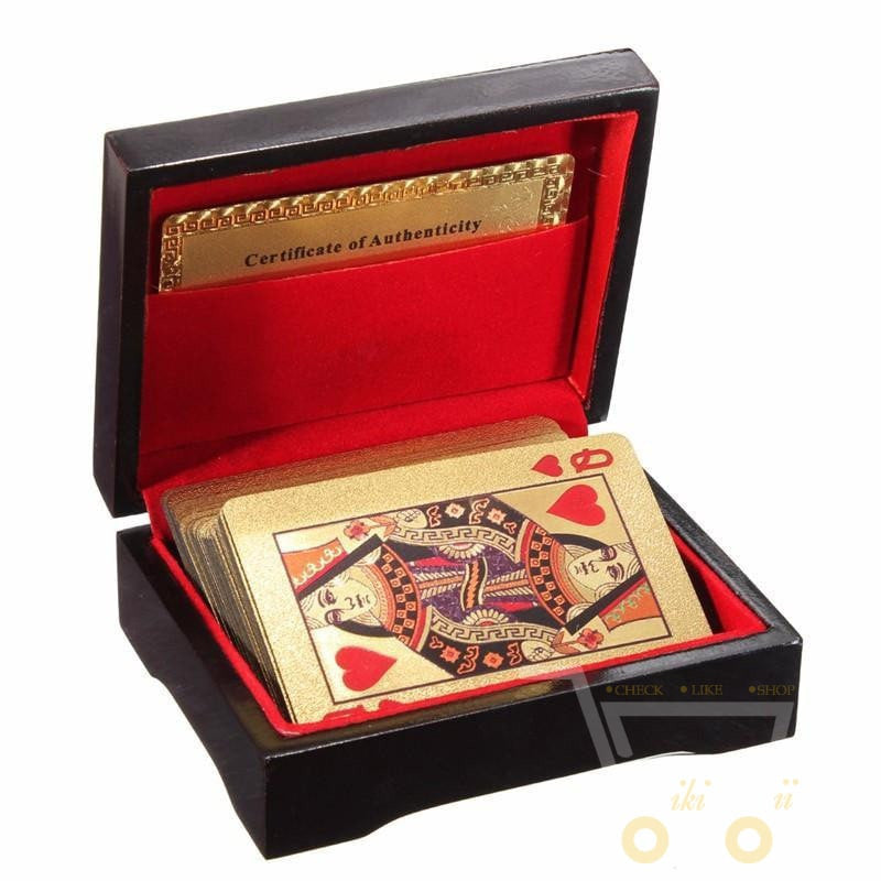 Skanto | 24K Gold Plated Playing Cards with Wooden Box