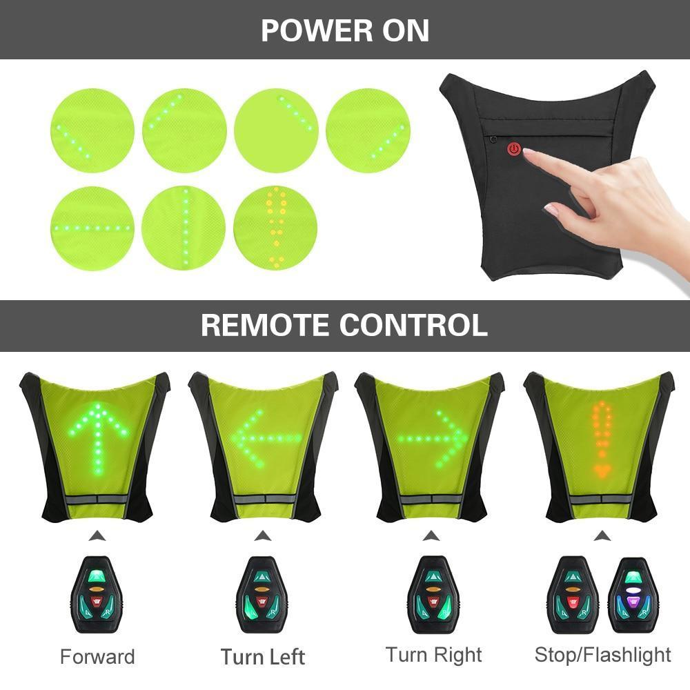 BowLift | Turn Signal Cycling Reflective Safety LED Vest Cyclist Outdoor Waterproof