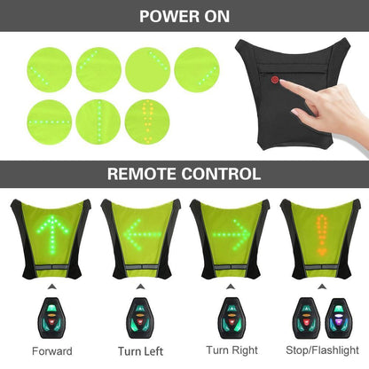 BowLift | Turn Signal Cycling Reflective Safety LED Vest Cyclist Outdoor Waterproof