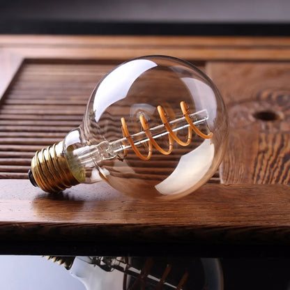 Skanto | Dimmable Vintage LED Bulb (3W, E27 Base) - Gold Spiral Filament for Chandeliers & Decorative Lighting