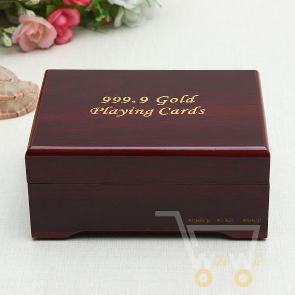 BowLift | 24K Gold Plated Playing Card with Wood - Style Box