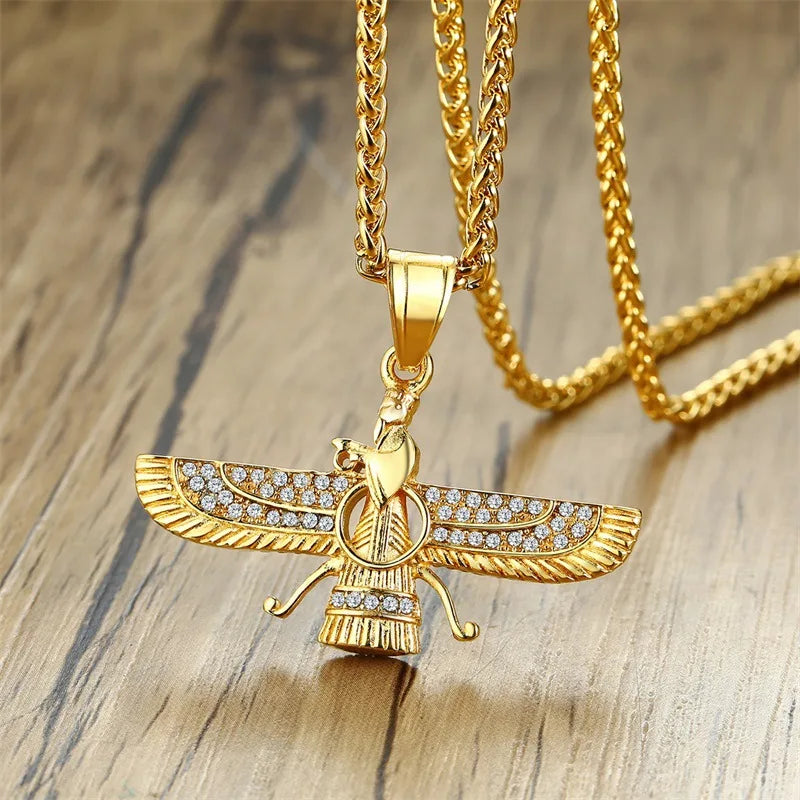 BowLift | Rhinestone Ahura Mazda Zoroastrian Pendant Necklace