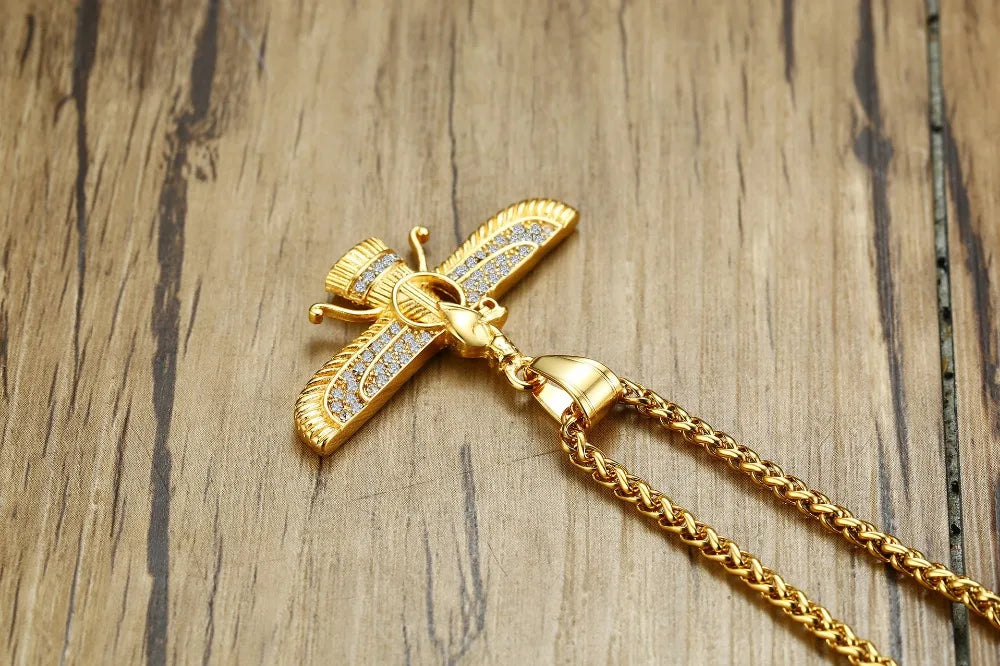 BowLift | Rhinestone Ahura Mazda Zoroastrian Pendant Necklace