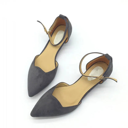 Women's Buckle Strap Pointed Toe D'Orsay Heel Shoes - Blue