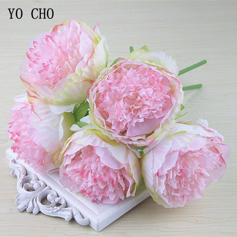 Skanto | Large Peony Silk Flower Bouquet Set