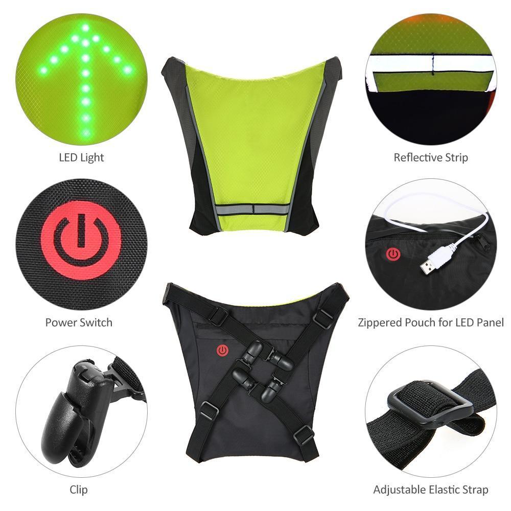 BowLift | Turn Signal Cycling Reflective Safety LED Vest Cyclist Outdoor Waterproof