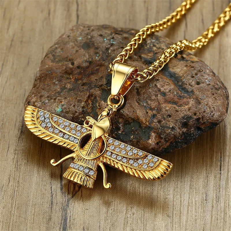 BowLift | Rhinestone Ahura Mazda Zoroastrian Pendant Necklace