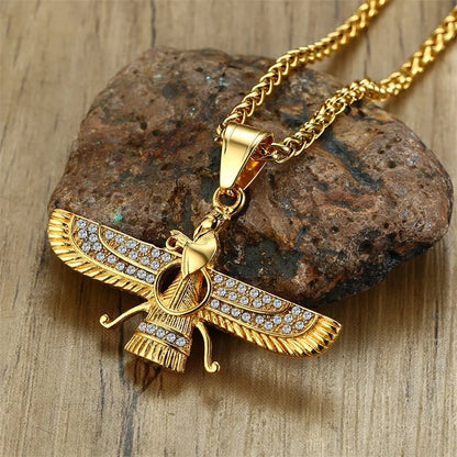 BowLift | Rhinestone Ahura Mazda Zoroastrian Pendant Necklace