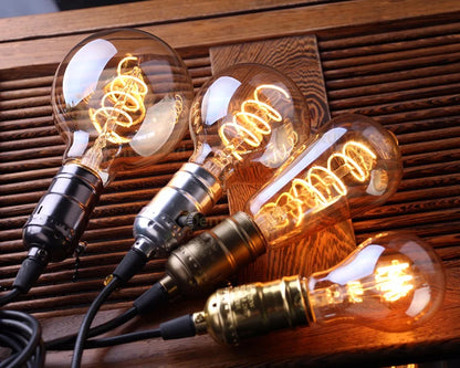Skanto | Dimmable Vintage LED Bulb (3W, E27 Base) - Gold Spiral Filament for Chandeliers & Decorative Lighting