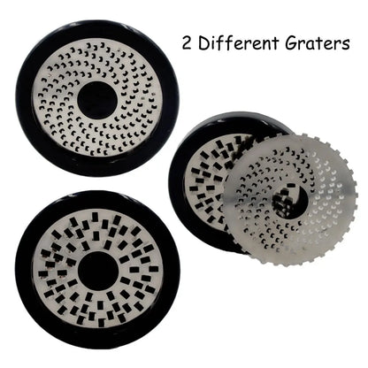 BowLift | Stainless Steel Cheese Grater GRATEVO DuoCut | Including 2 Cutting Inserts | Robust Cheese Slicer & Vegetable Grater