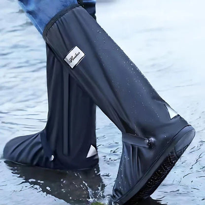 Waterproof overshoes with secure grip