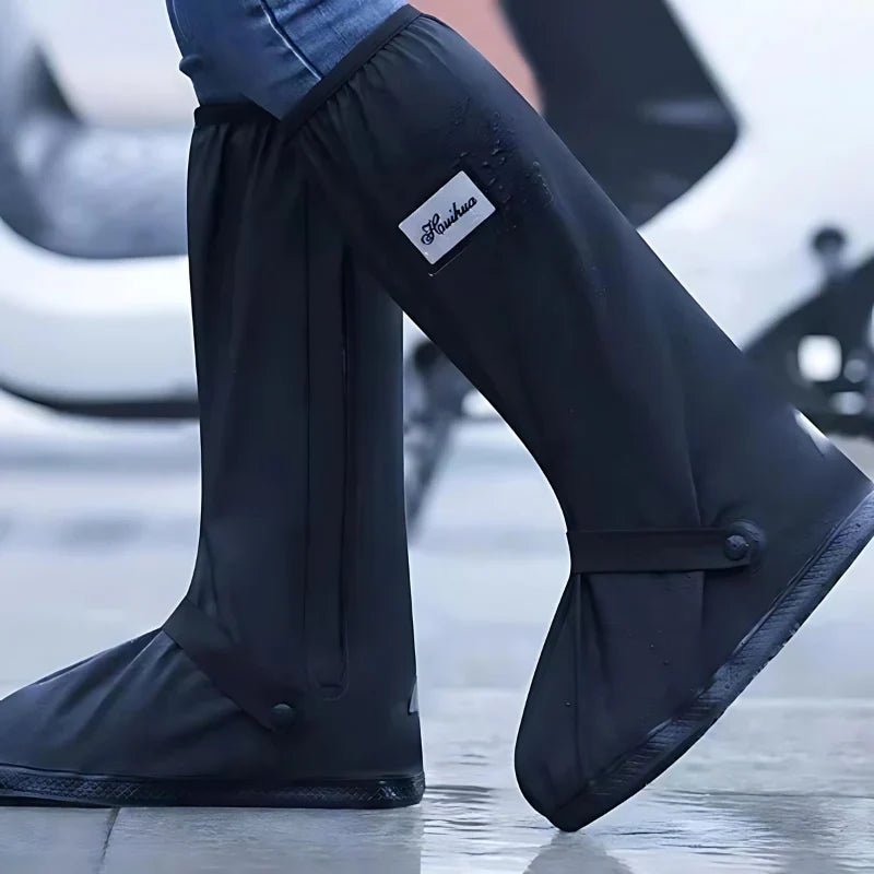 Waterproof overshoes with secure grip