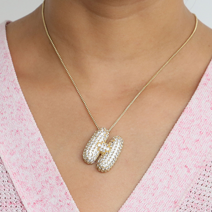 BowLift | Chunky Bubble Diamond Dazzle Initial Necklaces