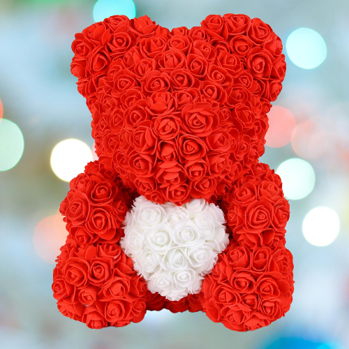 BowLift | Artificial Rose Flowers Teddy Bear