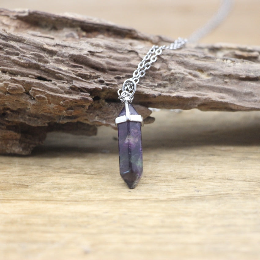Skanto | Hexagon Natural Stone Chakra Necklace