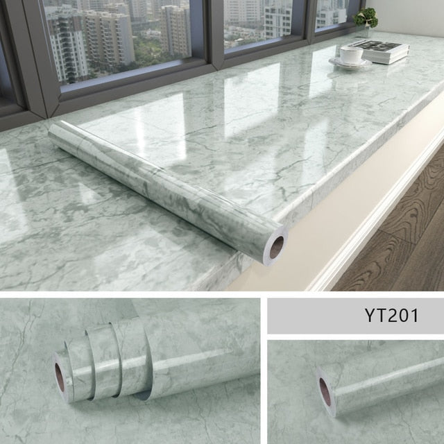 Marble Effect Self-Adhesive Waterproof Wallpaper | Skanto