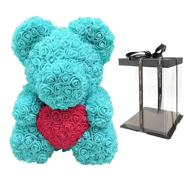 BowLift | Rose Teddy Bear with Handmade Foam Roses – 40cm