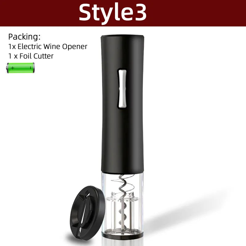 Skanto | Electric Corkscrew - Automatic Wine Opener with Stand, Foil Cutter, and Beer Can Opener - Kitchen and Bar Can Opener