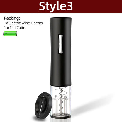 Skanto | Electric Corkscrew - Automatic Wine Opener with Stand, Foil Cutter, and Beer Can Opener - Kitchen and Bar Can Opener