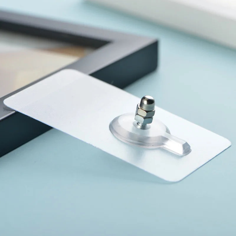 Skanto | Clear Adhesive Wall Hook for Pictures - Screw Hook with Wall Screw Adhesive Tape - Door and Wall Hook
