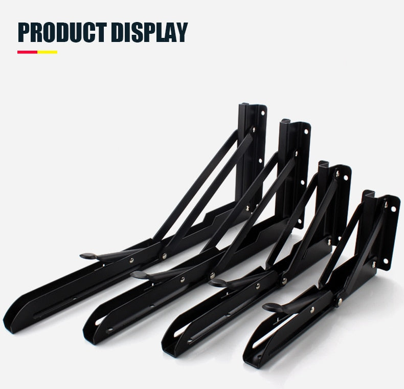 2-piece set of foldable shelf brackets, sturdy, made of stainless steel for tables, RVs, and space-saving