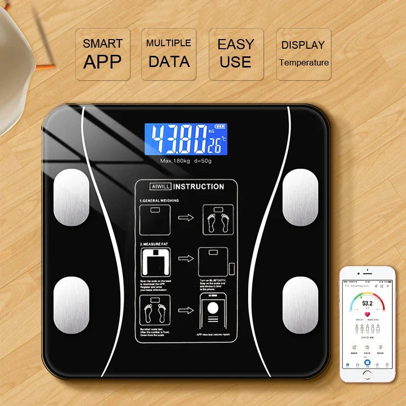 Skanto | Smart Bluetooth Body Composition Scale: Wireless Digital Bathroom Scale Analyzer with Smartphone App