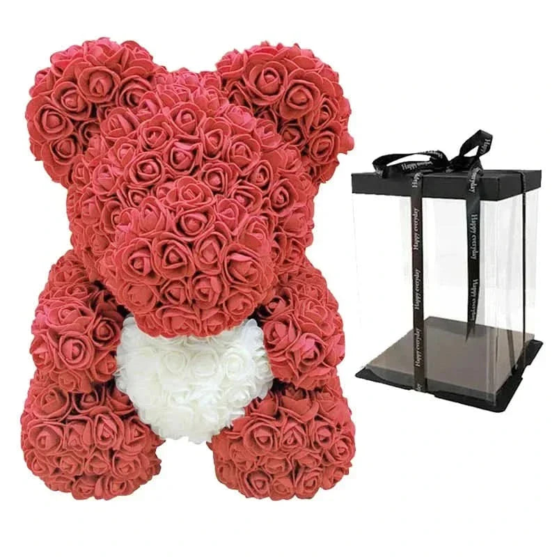 BowLift | Rose Teddy Bear with Handmade Foam Roses – 40cm