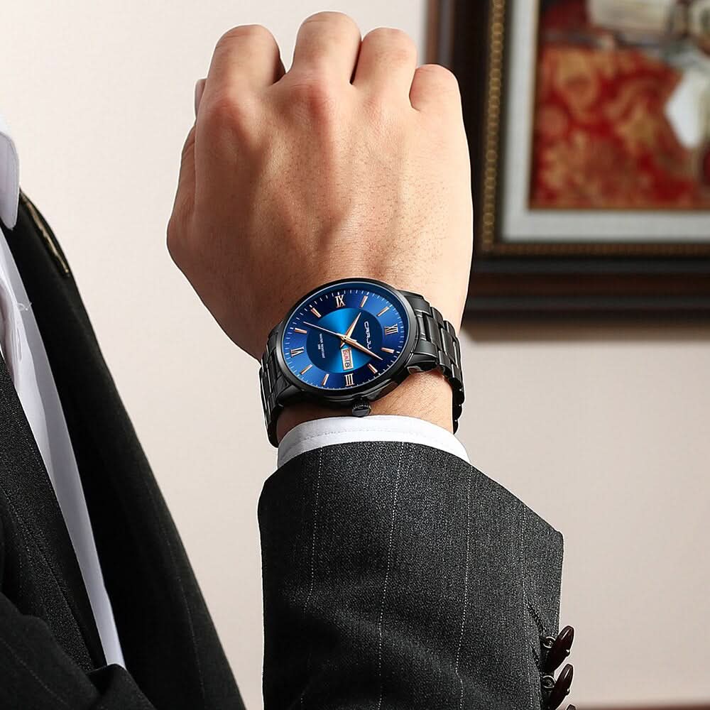 BowLift | Men’s Stainless Steel Waterproof Sport Quartz Watch