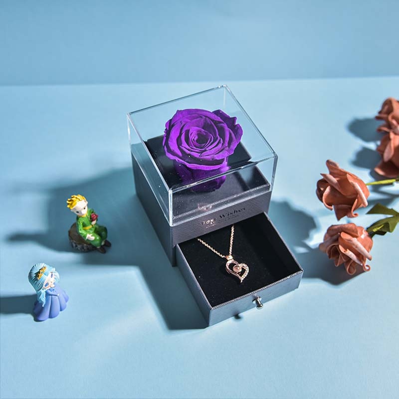 Skanto | Natural Eternal Rose Necklace Jewelry Box
