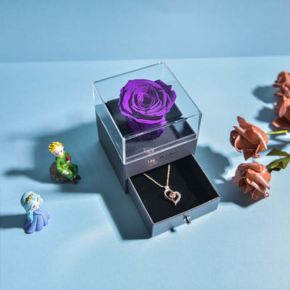 Skanto | Natural Eternal Rose Necklace Jewelry Box