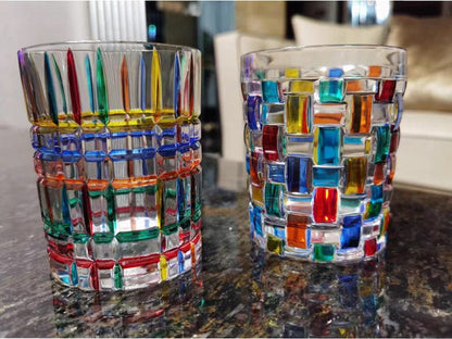 Hand-painted Murano glass Bowlift